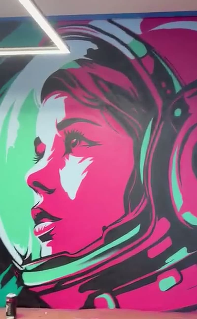 Mural pop de astronauta